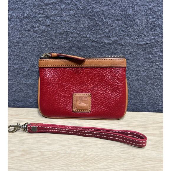 Dooney & Bourke Small Pebbled Leather Wrist Bag Zip Closure, Detachable Strap - Picture 1 of 9
